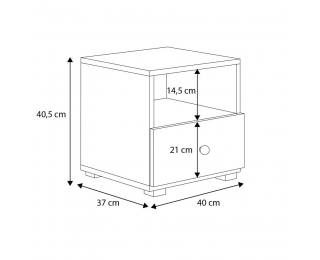 Nočný stolík Enos - biela / čierna