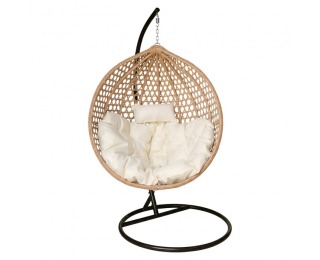 Závesné kreslo Eren - čierna / béžová / krémová