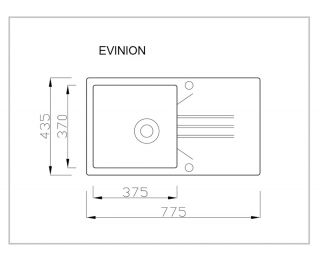 Granitový kuchynský drez Evinion 77,5x43,5 cm - biela