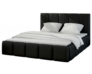 Čalúnená manželská posteľ Evora 160 - čierna (Soft 11)