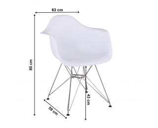 Jedálenské kreslo Feman 2 New - biela / chróm