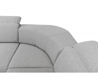 Rohová sedačka s rozkladom a úložným priestorom Feraro L/P - sivá (Sawana 05) / biela (Soft 17)