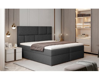 Čalúnená manželská posteľ s úložným priestorom Ferine 185 - tmavosivá