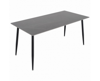 Jedálenský stôl Florenc Typ 2 160x80 cm - sivý mramor / čierna