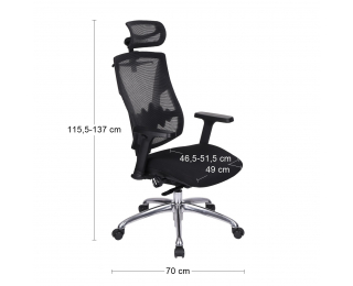 Kancelárska stolička s podrúčkami Forbes 4S Plus - čierna / chróm
