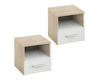 Nočný stolík (2 ks) Gabriela - dub sonoma / biela