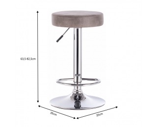 Barová stolička Galvin - sivohnedá / chróm Barová stolička Galvin - sivohnedá / chróm