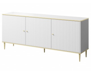 Trojdverová komoda Glamour 180 - biela / zlatá