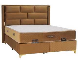 Boxspringová manželská posteľ Goldbia 160x200 cm - svetlohnedá