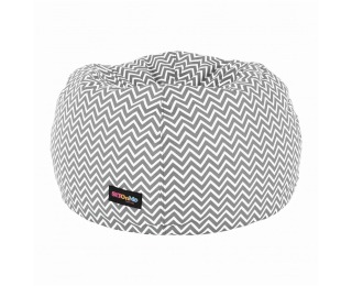 Sedací vak Gomby - sivá / biela / vzor