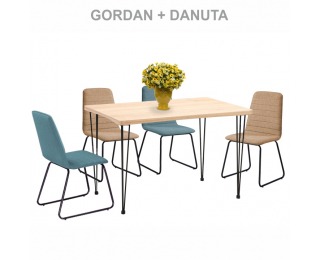 Jedálenský stôl Gordan - svetlý buk / čierna Jedálenský stôl Gordan - svetlý buk / čierna