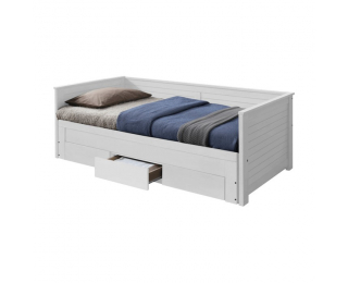 Jednolôžková posteľ s roštami a úložným preistorom Goreta - biela