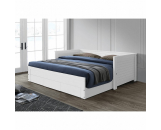 Jednolôžková posteľ s roštami a úložným preistorom Goreta - biela