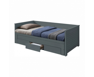 Jednolôžková posteľ s roštami a úložným priestorom Goreta - sivá