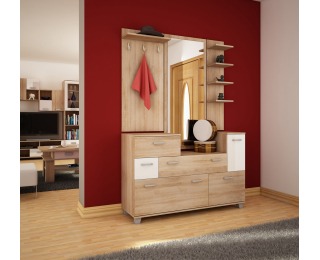 Predsieň Grand 1 - sonoma svetlá / biely lesk