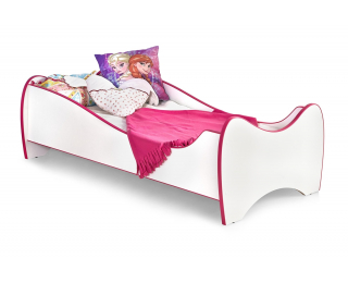 Detská posteľ s roštom a matracom Duo - biela / ružová