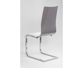 Jedálenská stolička K104 - biela / sivý lesk