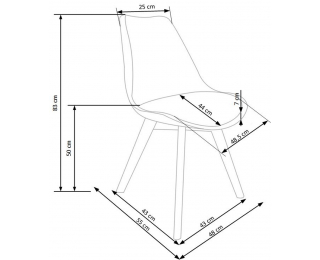 Jedálenská stolička K246 - biela / priehľadná / buk