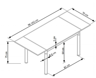 Sklenený rozkladací jedálenský stôl Logan 2 - biela / chróm