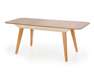 Rozkladací jedálenský stôl Orchid - dub medový / béžová