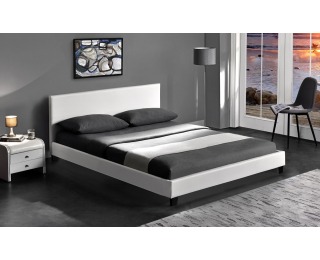 Čalúnená manželská posteľ s roštom Pago 160 - biela