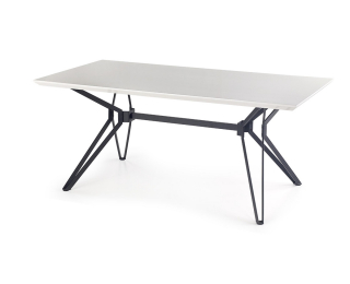 Rozkladací jedálenský stôl Pascal 160/200 - biely lesk / čierna