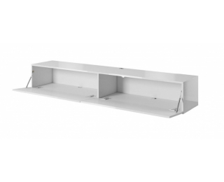 TV stolík na stenu Slide 200 - biela / biely lesk