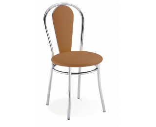 Jedálenská stolička Tulipan Plus - hnedá (V49) / chróm