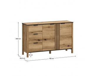 Dvojdverová komoda so zásuvkami Helio 2D3S - dub evoke