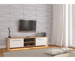 TV stolík Helix New - sonoma svetlá / biely lesk