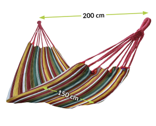 Hojdacia sieť HMK 200x150 cm - farebné pásy