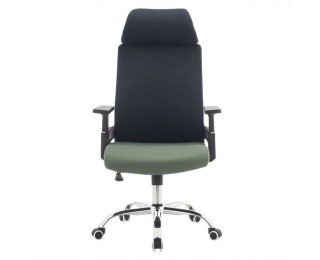 Kancelárske kreslo Holger - tmavosivá / zelená / chróm
