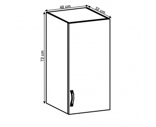 Horná kuchynská skrinka Layla G40 P - biela / sivá matná