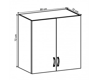 Horná kuchynská skrinka Layla G80 - biela / sivá matná