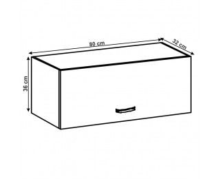 Horná kuchynská skrinka Layla G80K - biela / sivá matná
