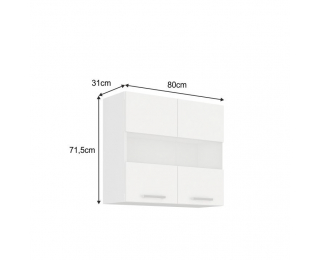 Horná kuchynská skrinka Split 80 GS-72 2F - biela