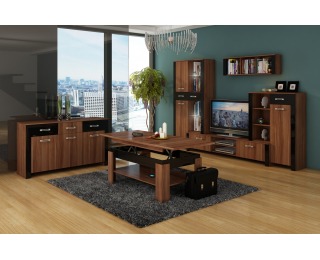 Polica Hugo HUG-05 - slivka / čierny lesk