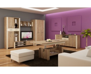 TV stolík Hugo HUG-08 - craft zlatý / krémová