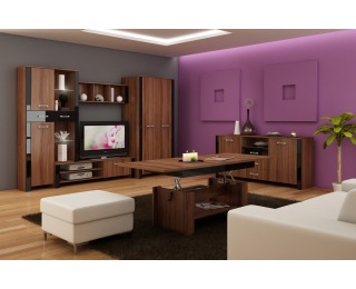 Polica Hugo HUG-05 - slivka / čierny lesk