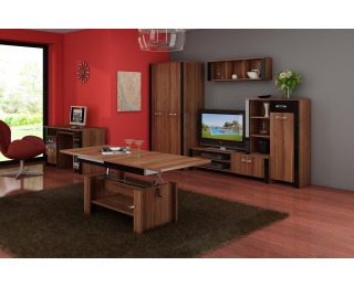 Polica Hugo HUG-05 - slivka / čierny lesk