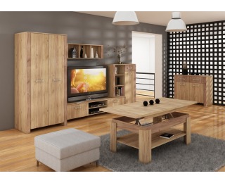 Polica Hugo HUG-05 - craft zlatý / craft tobaco