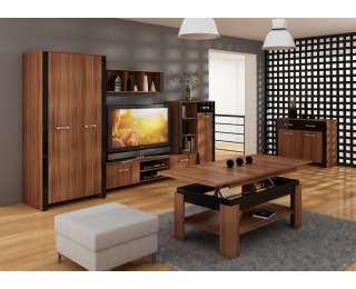 Polica Hugo HUG-05 - slivka / čierny lesk