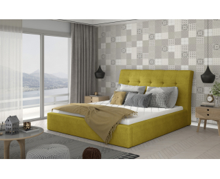 Čalúnená manželská posteľ s roštom Ikaria 160 - žltá