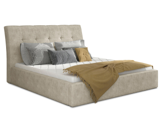 Čalúnená manželská posteľ s roštom Ikaria UP 140 - béžová