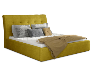 Čalúnená manželská posteľ s roštom Ikaria UP 200 - žltá