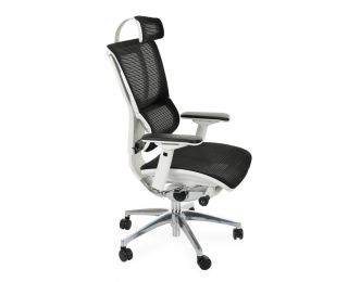Kancelárska stolička s podrúčkami Iko WS - čierna / biela / chróm