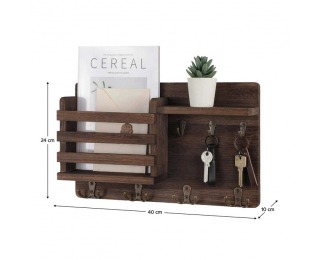 Vešiak na stenu s organizérom Imre - hnedá