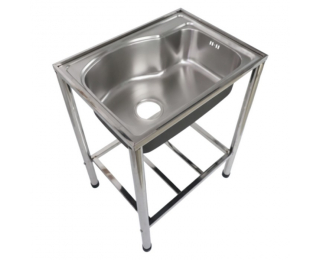 Nerezový kuchynský drez so sifónom Inox New 58x43 cm - chróm