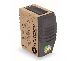 Odpadkový kôš na triedený odpad (3 ks) ISWB20S3 20 l - antracit Odpadkový kôš na triedený odpad (3 ks) ISWB20S3 20 l - antracit