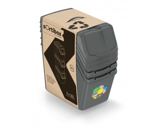 Odpadkový kôš na triedený odpad (3 ks) ISWB20S3 20 l - sivý kameň